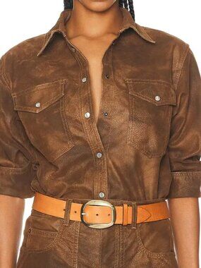 Isabel Marant Etoile Karima Faux Leather Shirt NWT